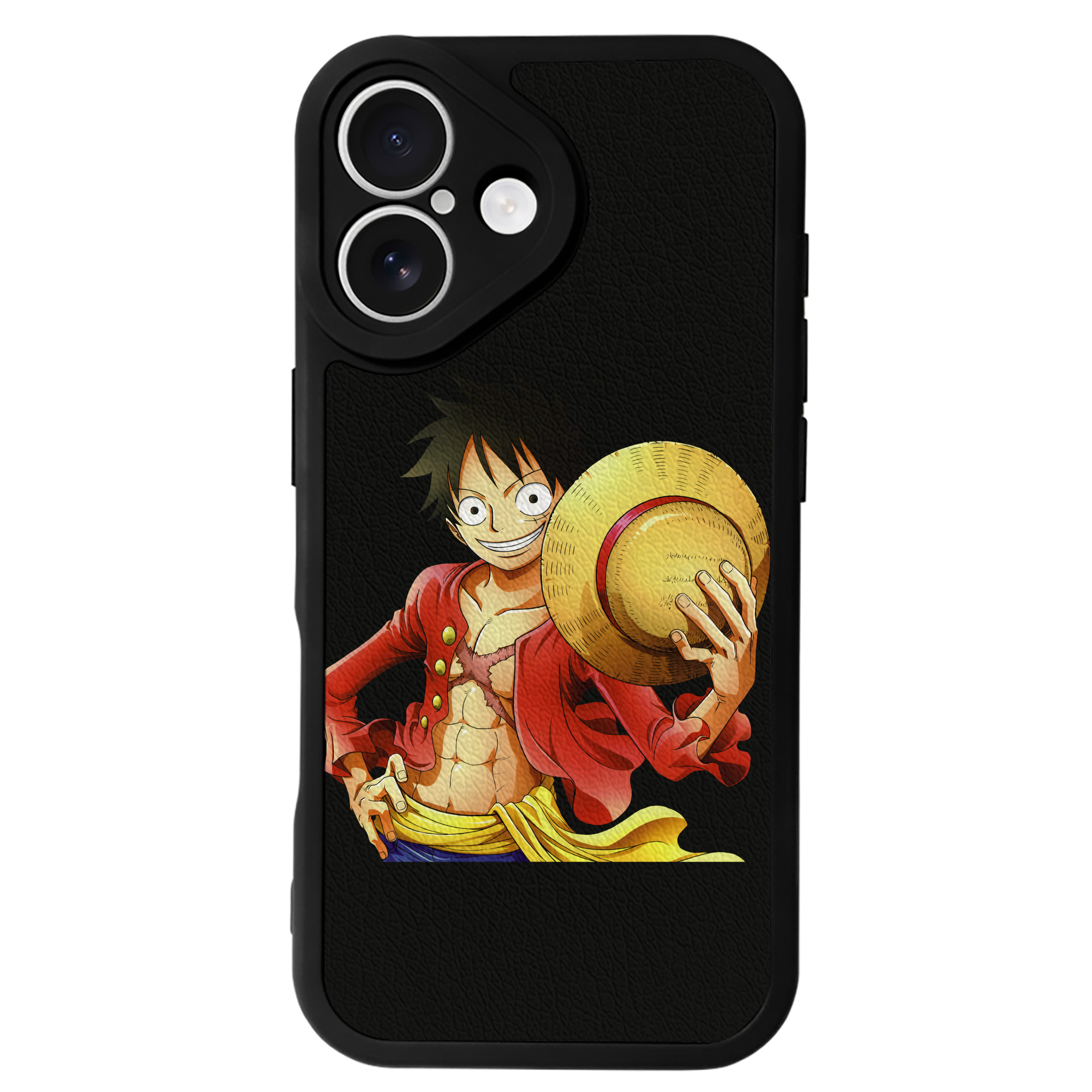 （画像用） ワンピース モンキー・D・ルフィ ONE PIECE Monkey D. Luffy 【iPhone 16シリーズ対応】シリコンスマホケース（レザー調） 材質：シリコン